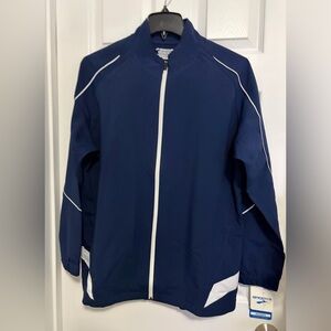 BNWT WOMENS BROOKS JACKET RUNNING OUTERWEAR NAVY BLUE FULL ZIP EXTRA LARGE (XL)